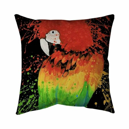 BEGIN HOME DECOR 26 x 26 in. Rainbow Parrot-Double Sided Print Indoor Pillow 5541-2626-AN331